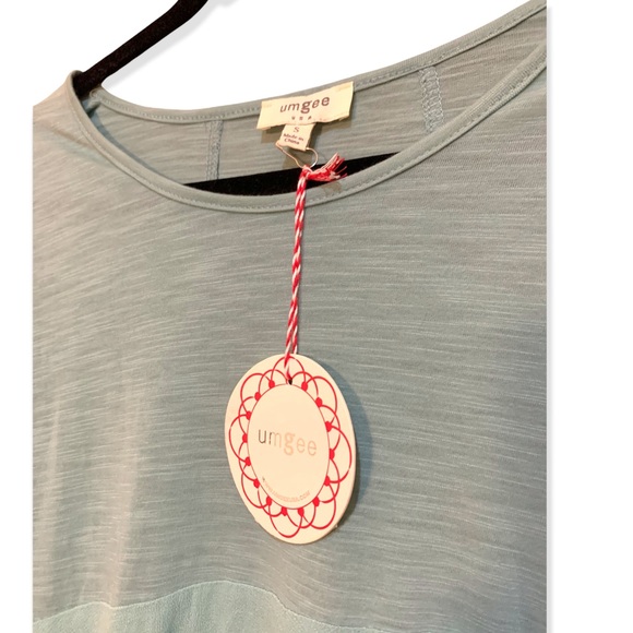 New with tags Umgee light blue top with ruffles size small - Picture 3 of 3